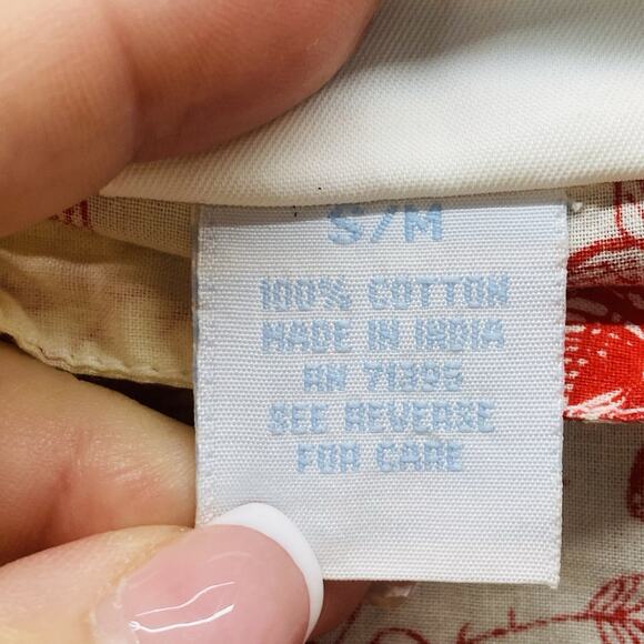 Pottery Barn Pajama Adult Womens Size Small Red Toile Romantic Top Only Light - Picture 3 of 4